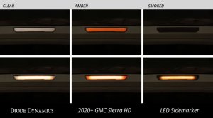 GMC Sierra 3500 HD Side Marker Light Assembly - Diode Dynamics - LED Sequential - Smoked - `20-`27